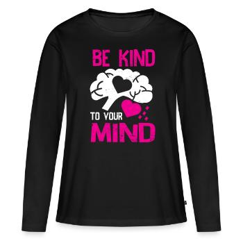 Les enfants restent enfantins de cœur - T-shirt manches longues Premium bio Femme - noir - Devant - Julia (174cm)