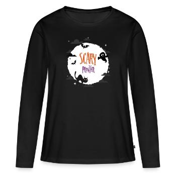 Imprimante effrayante - T-shirt manches longues Premium bio Femme - noir - Devant - Julia (174cm)