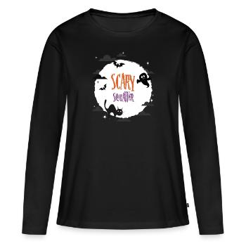 Squatter effrayant - T-shirt manches longues Premium bio Femme - noir - Devant - Julia (174cm)
