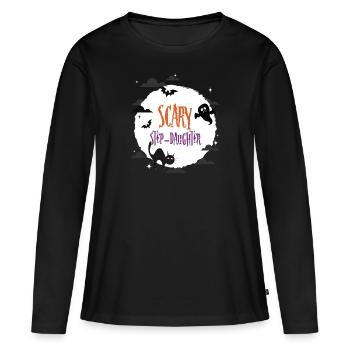 Scary Step Tochter - Frauen Premium Bio Langarmshirt - Schwarz - Vorne - Julia (174cm)