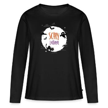 Scary Lecturer - Women's Premium Organic Long Sleeve Shirt - black - Front - Julia (174cm)