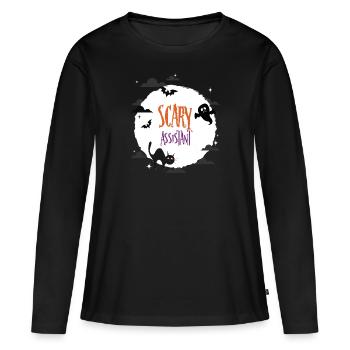 Scary Assistant - Women's Premium Organic Long Sleeve Shirt - black - Front - Julia (174cm)