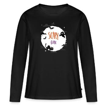 Commis effrayant - T-shirt manches longues Premium bio Femme - noir - Devant - Julia (174cm)