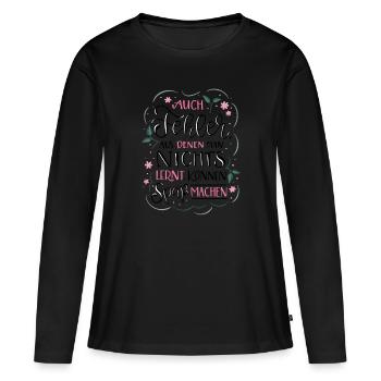 Fehler die Spaß machen - Frauen Premium Bio Langarmshirt - Schwarz - Vorne - Julia (174cm)