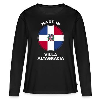 République dominicaine - T-shirt manches longues Premium bio Femme - noir - Devant - Julia (174cm)