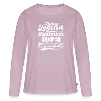 Il était une fois une légende. Septembre 1972 Naissance - T-shirt manches longues Premium bio Femme - rose poudré - Devant - Julia (174cm)