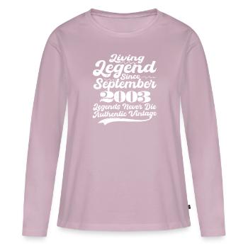 Il était une fois une légende. Septembre 2003 Naissance - T-shirt manches longues Premium bio Femme - rose poudré - Devant - Julia (174cm)