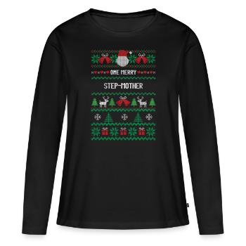 Eine fröhliche Stiefmutter - Frauen Premium Bio Langarmshirt - Schwarz - Vorne - Julia (174cm)