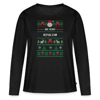 Ein fröhlicher Republikaner - Frauen Premium Bio Langarmshirt - Schwarz - Vorne - Julia (174cm)