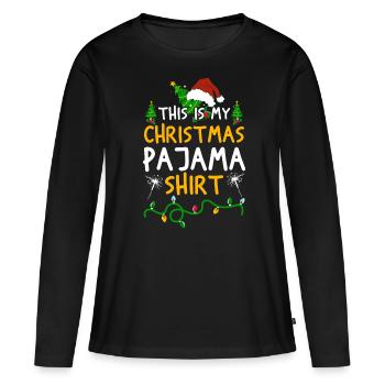 Weihnachtsmann Lebkuchen Rentier Winter - Frauen Premium Bio Langarmshirt - Schwarz - Vorne - Julia (174cm)