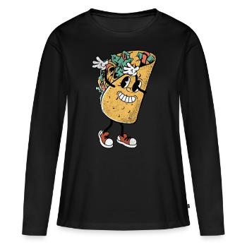 Taco - T-shirt manches longues Premium bio Femme - noir - Devant - Julia (174cm)