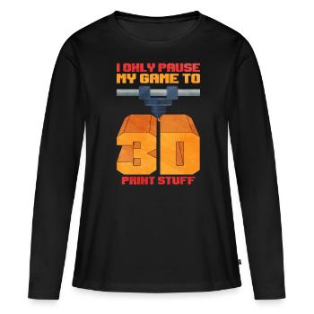 Impression 3D - T-shirt manches longues Premium bio Femme - noir - Devant - Julia (174cm)