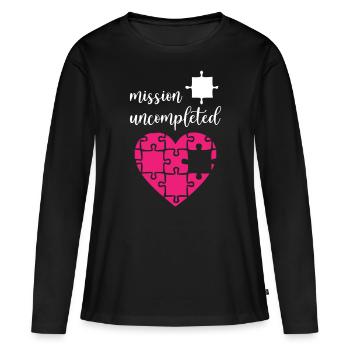 Mission Puzzle inachevé - T-shirt manches longues Premium bio Femme - noir - Devant - Julia (174cm)
