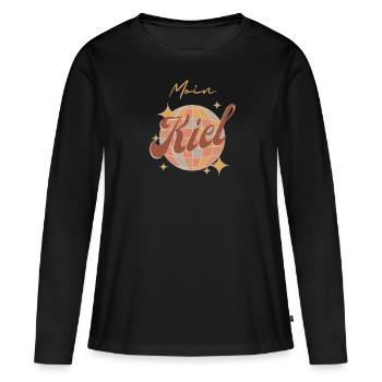 Moin Kiel - T-shirt manches longues Premium bio Femme - noir - Devant - Julia (174cm)