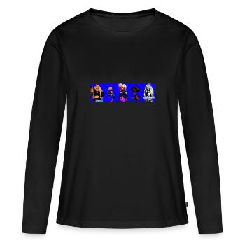 trendy girl - 4girls - Frauen Premium Bio Langarmshirt - Schwarz - Vorne - Julia (174cm)