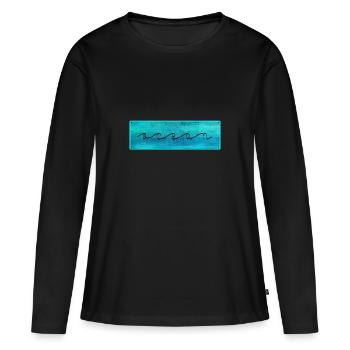 Océan - T-shirt manches longues Premium bio Femme - noir - Devant - Julia (174cm)