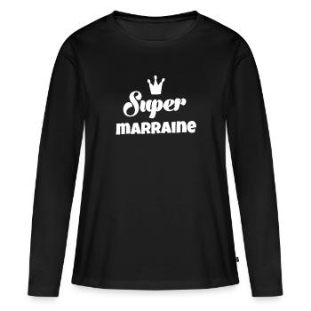 Marraine 2022 Marraine France Marraine - T-shirt manches longues Premium bio Femme - noir - Devant - Julia (174cm)