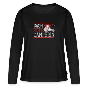 Dachzelt Camperin Autozelt Frau Dachzelten - Frauen Premium Bio Langarmshirt - Schwarz - Vorne - Julia (174cm)
