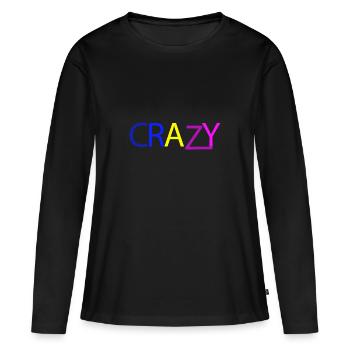 Crazy baise - T-shirt manches longues Premium bio Femme - noir - Devant - Julia (174cm)