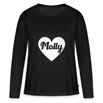 Molly Name Big Heart Love Artwork Gift - T-shirt manches longues Premium bio Femme - noir - Devant - Julia (174cm)