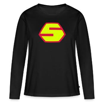 Symbol Superhero S Comic Icon Hero Logo - T-shirt manches longues Premium bio Femme - noir - Devant - Julia (174cm)