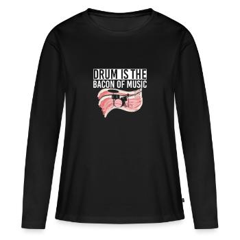 Drums Band Drum Drummer Drum - Women's Premium Organic Long Sleeve Shirt - black - Front - Julia (174cm)