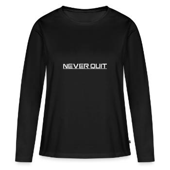 Ne jamais abandonner - T-shirt manches longues Premium bio Femme - noir - Devant - Julia (174cm)