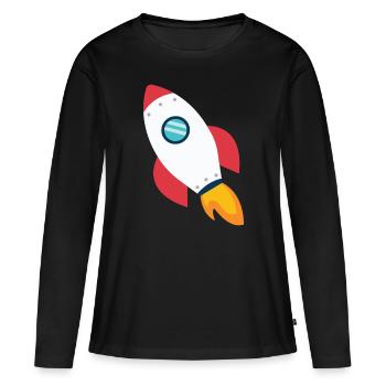 fusée - T-shirt manches longues Premium bio Femme - noir - Devant - Julia (174cm)