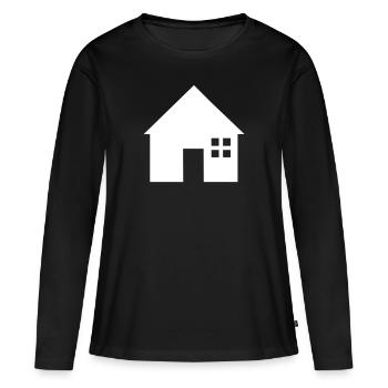 Maison - T-shirt manches longues Premium bio Femme - noir - Devant - Julia (174cm)