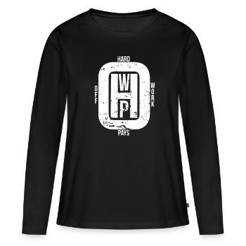 Hard work pays off - Women's Premium Organic Long Sleeve Shirt - black - Front - Julia (174cm)