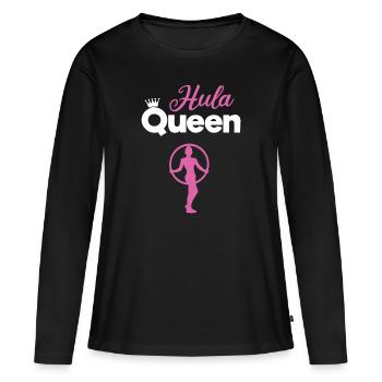Hula Queen Hullern Königin HulaHoop - Frauen Premium Bio Langarmshirt - Schwarz - Vorne - Julia (174cm)
