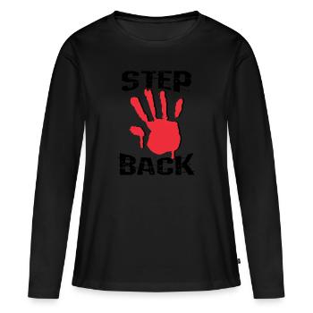 Prenez du recul, prenez du recul - T-shirt manches longues Premium bio Femme - noir - Devant - Julia (174cm)