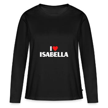 J’aime Isabella Red Heart Love Love Fan Gift - T-shirt manches longues Premium bio Femme - noir - Devant - Julia (174cm)
