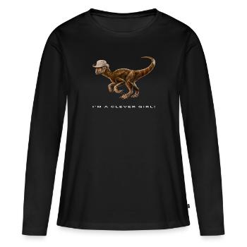 Raptor Ranger - T-shirt manches longues Premium bio Femme - noir - Devant - Julia (174cm)