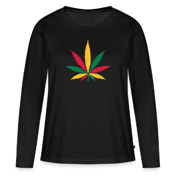 Marijuana Reggae - Women's Premium Organic Long Sleeve Shirt - black - Front - Julia (174cm)