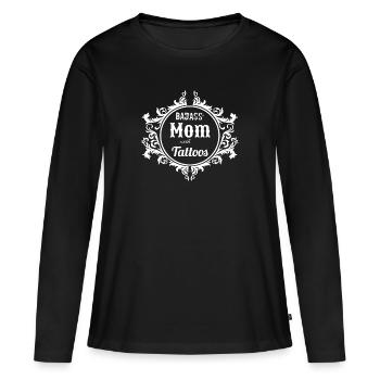Badass Mom with Tattoos Strong mom with tattoos - Women's Premium Organic Long Sleeve Shirt - black - Front - Julia (174cm)