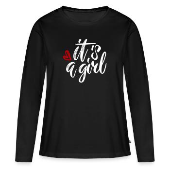 its Girl is a Girl Pregnancy Pregnant - Women's Premium Organic Long Sleeve Shirt - black - Front - Julia (174cm)