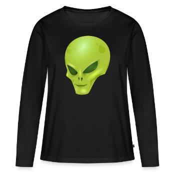 Jok le martien - T-shirt manches longues Premium bio Femme - noir - Devant - Julia (174cm)