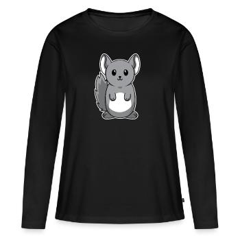 Animal doux bébé Chinchilla - T-shirt manches longues Premium bio Femme - noir - Devant - Julia (174cm)