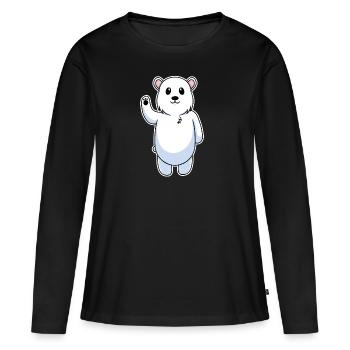 Ours polaire ours polaire ours - T-shirt manches longues Premium bio Femme - noir - Devant - Julia (174cm)