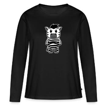 Zèbres zèbres bébé animal mignon - T-shirt manches longues Premium bio Femme - noir - Devant - Julia (174cm)