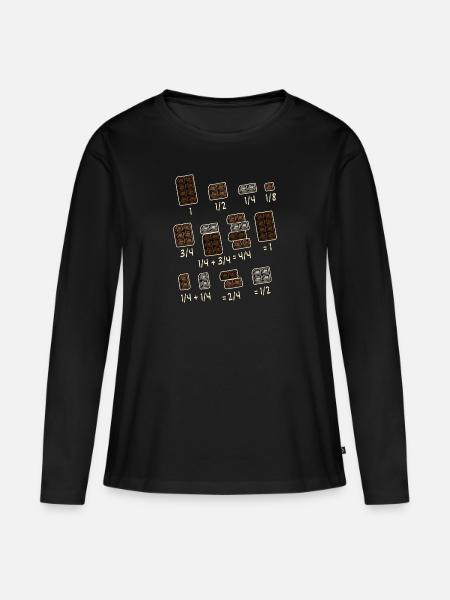 Schokolade Mathematik Bruchrechnen Lehrer - Frauen Premium Bio Langarmshirt - Schwarz