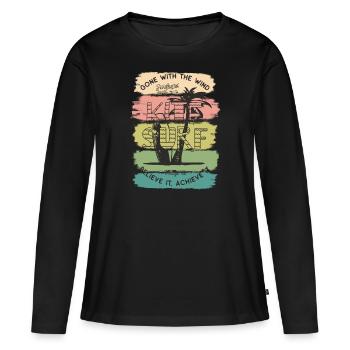 Kitesurf Kitesurfer Kite Gift - T-shirt manches longues Premium bio Femme - noir - Devant - Julia (174cm)