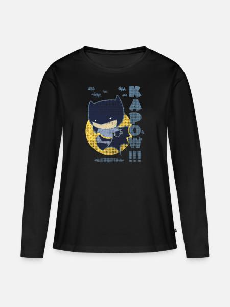 Batman Little Hero Kapow! - Premium økologisk langærmet T-shirt til kvinder - sort