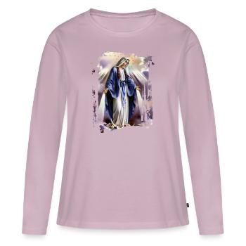 Holly Mary Maria Madonna Mariana Virgin Mary - Women's Premium Organic Long Sleeve Shirt - dusky pink - Front - Julia (174cm)