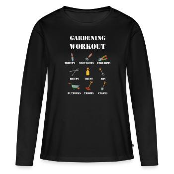 Jardinage jardinage jardinier jardinage jardinage - T-shirt manches longues Premium bio Femme - noir - Devant - Julia (174cm)