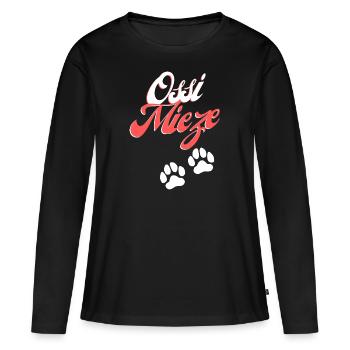 Ossi Mieze - Frauen Premium Bio Langarmshirt - Schwarz - Vorne - Julia (174cm)