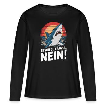 Requin Requin Requins Requin - T-shirt manches longues Premium bio Femme - noir - Devant - Julia (174cm)