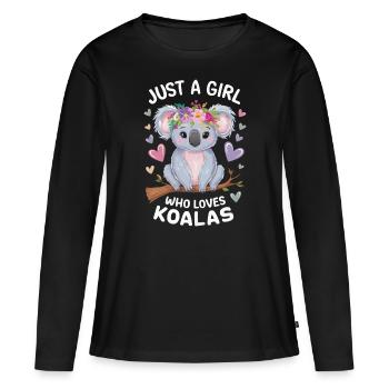 Koala Koala Koala Ours Koala Animal - T-shirt manches longues Premium bio Femme - noir - Devant - Julia (174cm)