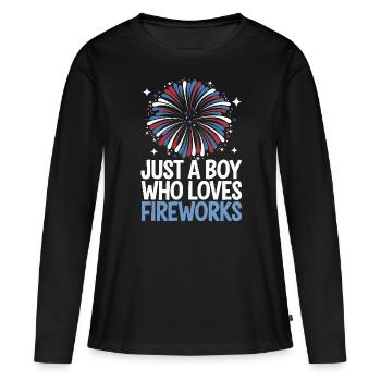 Pyrotechnie Feux d’artifice Pyrotechnie - T-shirt manches longues Premium bio Femme - noir - Devant - Julia (174cm)